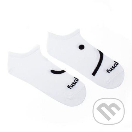 Členkové ponožky smajlík biele L (Unisex veľkosť L (veľkosť 43-46))
