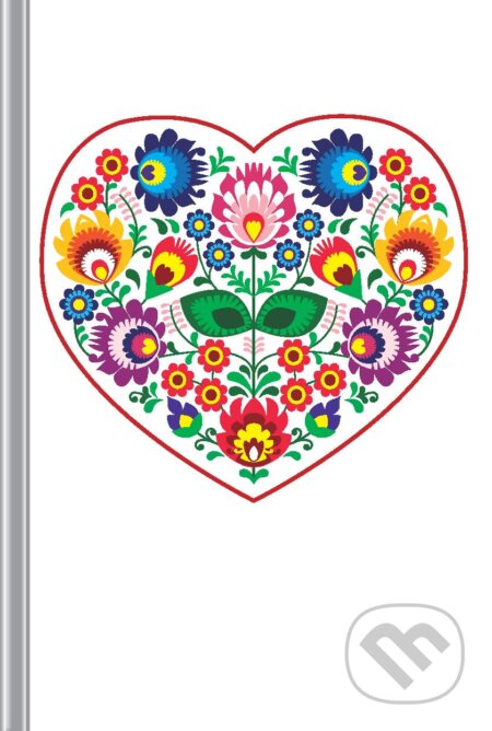 Zápisník Folk srdiečko (malý, linajkovaný)