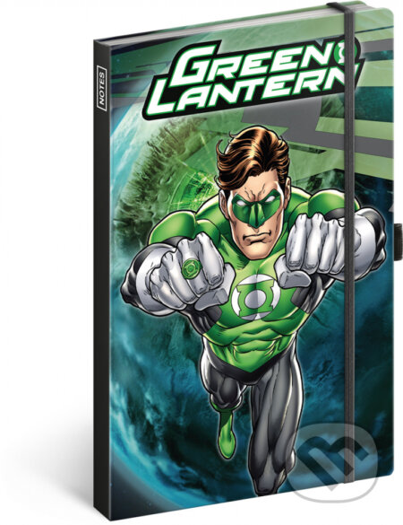 Notes Green Lantern (linkovaný s gumičkou na uzavření)