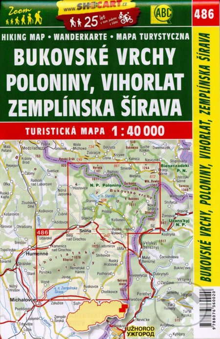 Bukovské vrchy, Poloniny, Vihorlat, Zemplínska Šírava 1:40 000, SHOCart, 2019