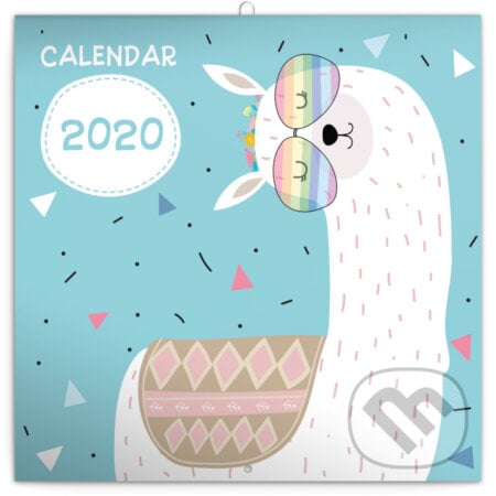 Poznámkový nástěnný kalendář Calendar 2020 (Šťastné lamy), Presco Group, 2019