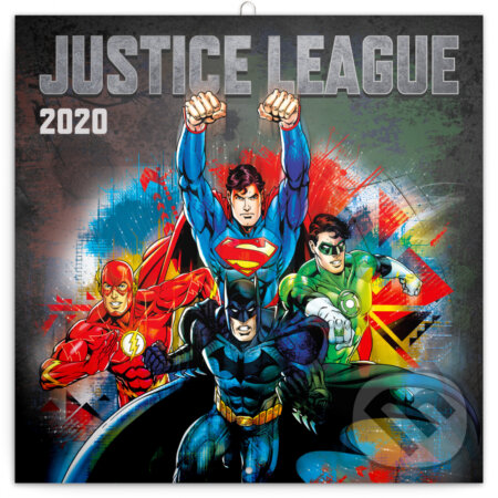 Poznámkový nástěnný kalendář Justice League 2020, Presco Group, 2019