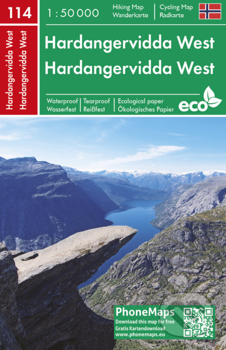 Hardangervidda West 1:50 000, freytag&berndt, 2019