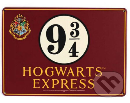 Plechová dekoratívna ceduľa na stenu Harry Potter: Platform 9 3/4, Harry Potter, 2019