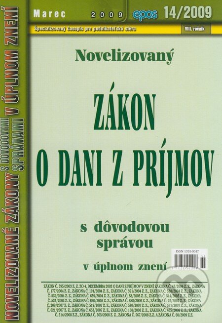 Novelizovaný Zákon o dani z príjmov 14/2009, Epos, 2009