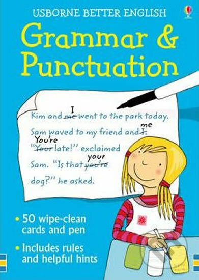 Grammar and Punctuation: 50 wipe-clean cards and pen - Sam Taplin, Usborne, 2010