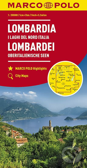 Itálie č.2 - Lombardie  mapa 1:200T, Marco Polo, 2019