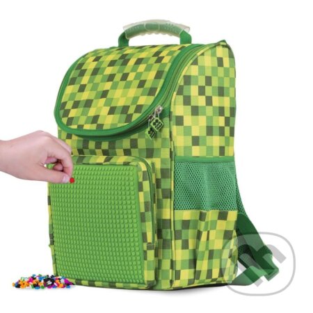 Školská taška kockovaná zelená 21 l, Pixie Crew, 2019
