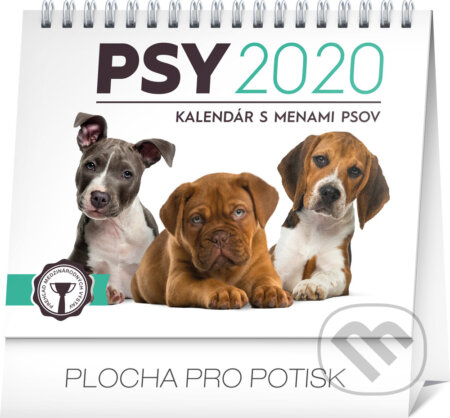 Stolový kalendár Psy 2020 - kalendár s menami psov, Presco Group, 2019