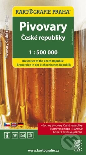 Pivovary České republiky 1:500 000 - Petr Novotný, Kartografie Praha, 2009