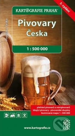 Pivovary Česka 1:500 000, Kartografie Praha, 2019