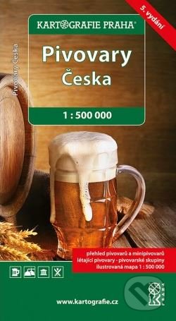 Pivovary Česka 1:500 000 (mapa pivovarů Česka s tematickou brožurou)