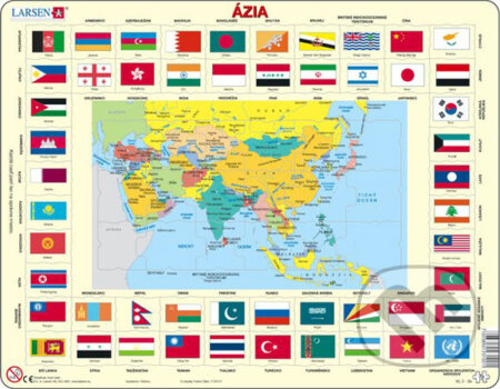Ázia (politická + vlajky) KL2, Larsen