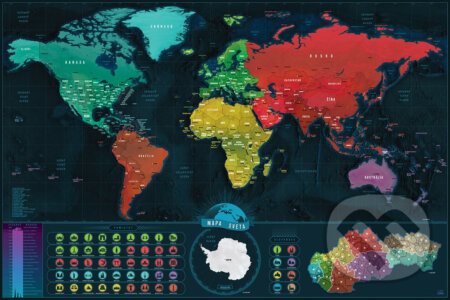 Cestovateľská stieracia mapa svet, Giftio, 2019