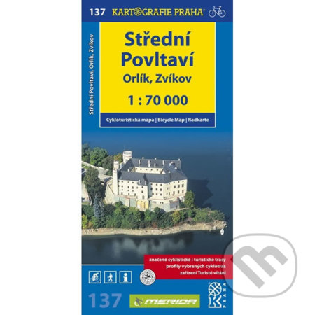 Střední Povltaví, Orlík, Zvíkov 1:70 000 (Cykloturistická mapa)