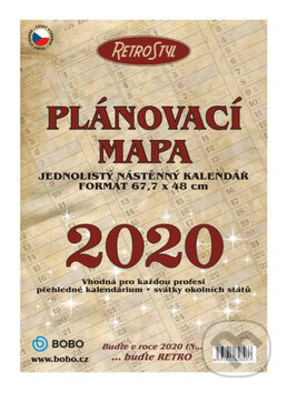 Plánovací roční mapa (RETRO skládaná), BOBO BLOK, 2019