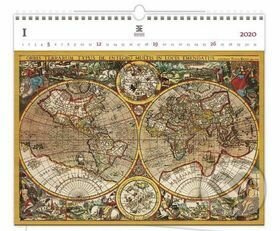 Luxusní dřevěný kalendář 2020: Antique Maps, Helma, 2019