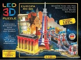 LED 3D Puzzle Cesta po Evropě, Trefl, 2019