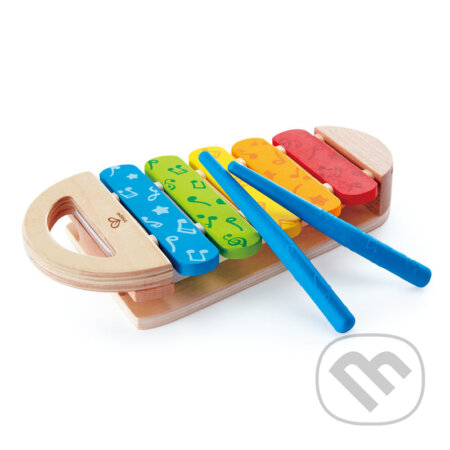 Hudba - Xylofon, Duhový dřevěný (Hape)