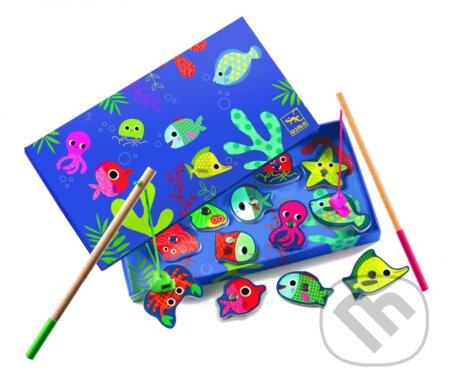 Drevená magnetická hra: Farebné rybky, Djeco, 2019