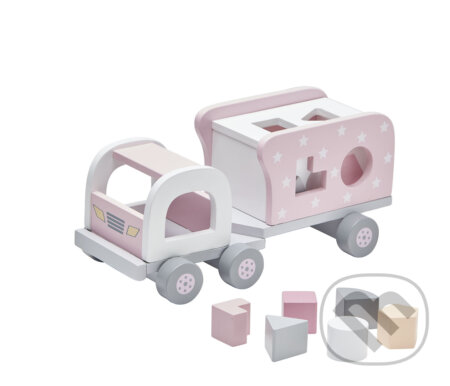 Nákladiak s kockami drevený Pink, Kids Concept, 2019