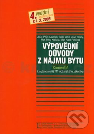 Kniha: Výpovědní duvody z nájmu bytu (). , 2002