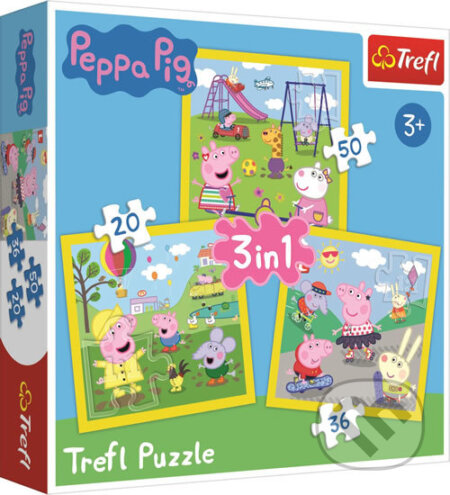 Prasátko Peppa - 3v1 - puzzle z kategorie 15 - 60 dílků