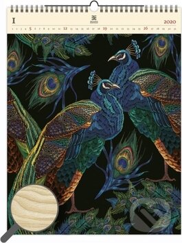 Luxusní dřevěný kalendář 2020: Peacocks, Helma, 2019