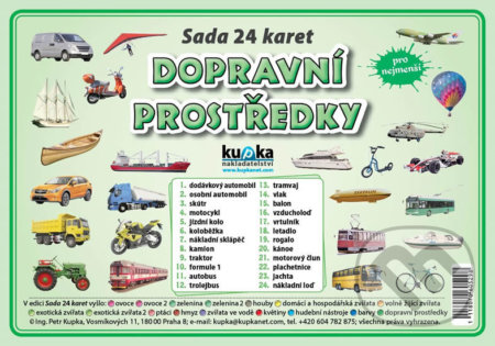 Sada 24 karet - dopravní prostředky - Petr Kupka - kniha z kategorie Učebnice a slovníky