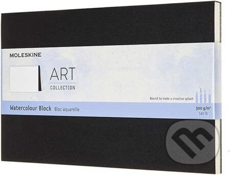Moleskine - čierny akvarelový skicár (stredný, čistý, mäkká väzba)