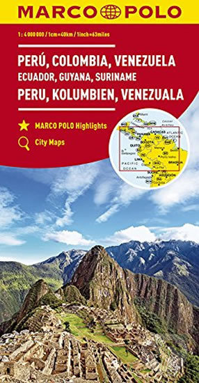 Peru, Kolumbie, Venezuela, Ecuador  1:4M, Marco Polo, 2017