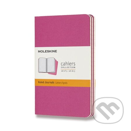 Moleskine – sada 3 zápisníkov Cahiers – ružové (stredný, linajkovaný, mäkká väzba)