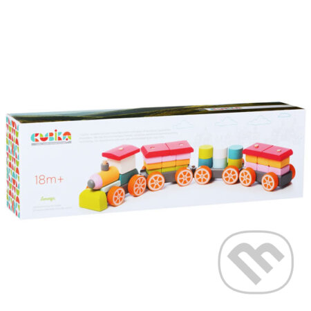 Vláček tři vagony (dřevěná skládačka 35 dílů) - hra z kategorie Stavebnice