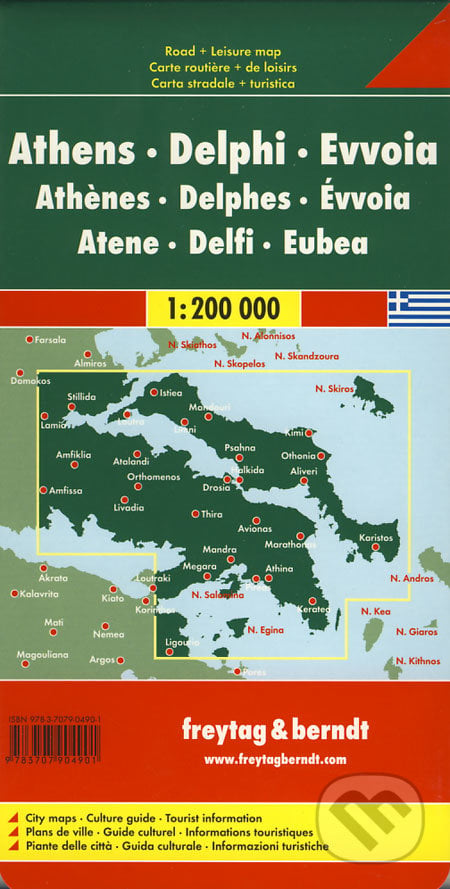 Athens, Delphi, Evvoia 1:200 000, freytag&berndt, 2008