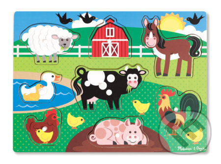 Drevená skladačka - Zvieratá na farme, Melissa and Doug, 2019