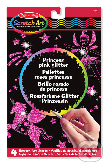 Sada Scratch Art - Ružové trblietky pre princezné, Melissa and Doug, 2019