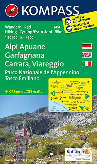 Alpi Apuane, Garfagnana, Carrara, Viareggio, Kompass, 2013