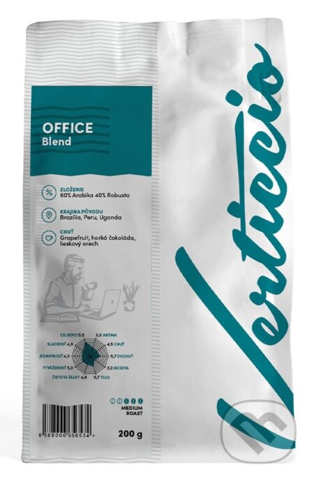 Verticcio OFFICE blend (Pražená zrnková káva, 200g)
