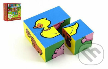 Moje první zvířátka - Kostky kubus dřevěné 4 ks