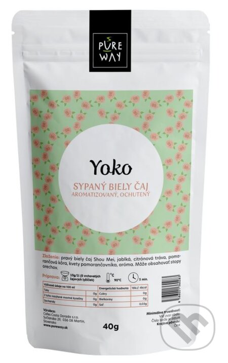 Yoko - sypaný biely čaj aromatizovaný, ochutený, Pure Way, 2020