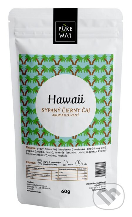 Hawaii - sypaný čierny čaj aromatizovaný, Pure Way, 2020