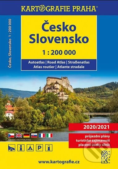 Česko, Slovensko - autoatlas 1:200 000, Kartografie Praha, 2019
