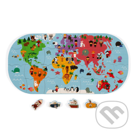 Hračka do vody puzzle: Mapa sveta, Janod, 2020