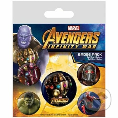 Sada odznakov Avengers: Infinity War, 5 ks, Fantasy, 2020