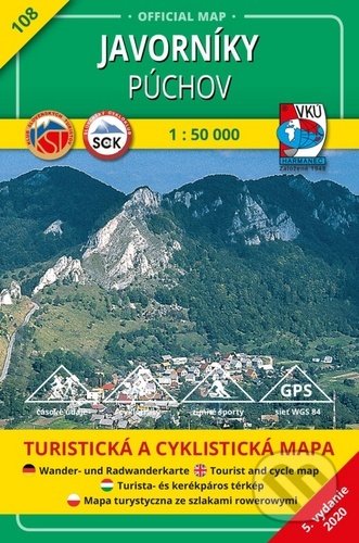 Javorníky Púchov 1 : 50 000 (108 Turistická a cyklistická mapa)