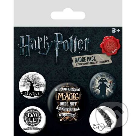 Sada placek Harry Potter - Symbols, 5 ks, Fantasy, 2020