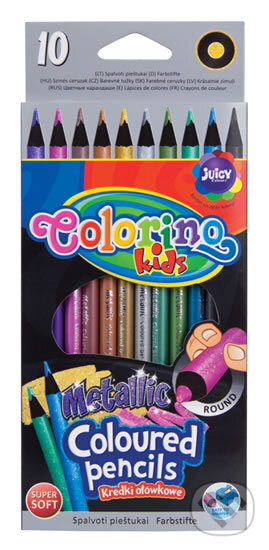 Metalické pastelky kulaté 10 barev, Colorino, 2019