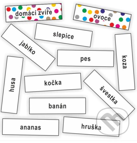Význam slov - kartičky se slovy určené k třídění slov dle významu - Jitka Rubínová, Rubínka, 2020