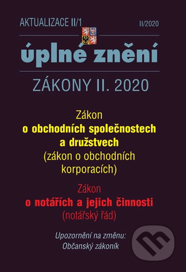Aktualizace II/1 (Zákon o obchodních korporacích, Notářský řád)