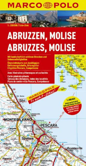 Itálie: Abruzzen, Molise 1:200T MD, Marco Polo, 2016